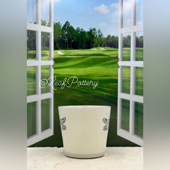 Happy Dragonfly Beige/Pink/Blue Ceramic Planter Pot - Picture 3 of 10